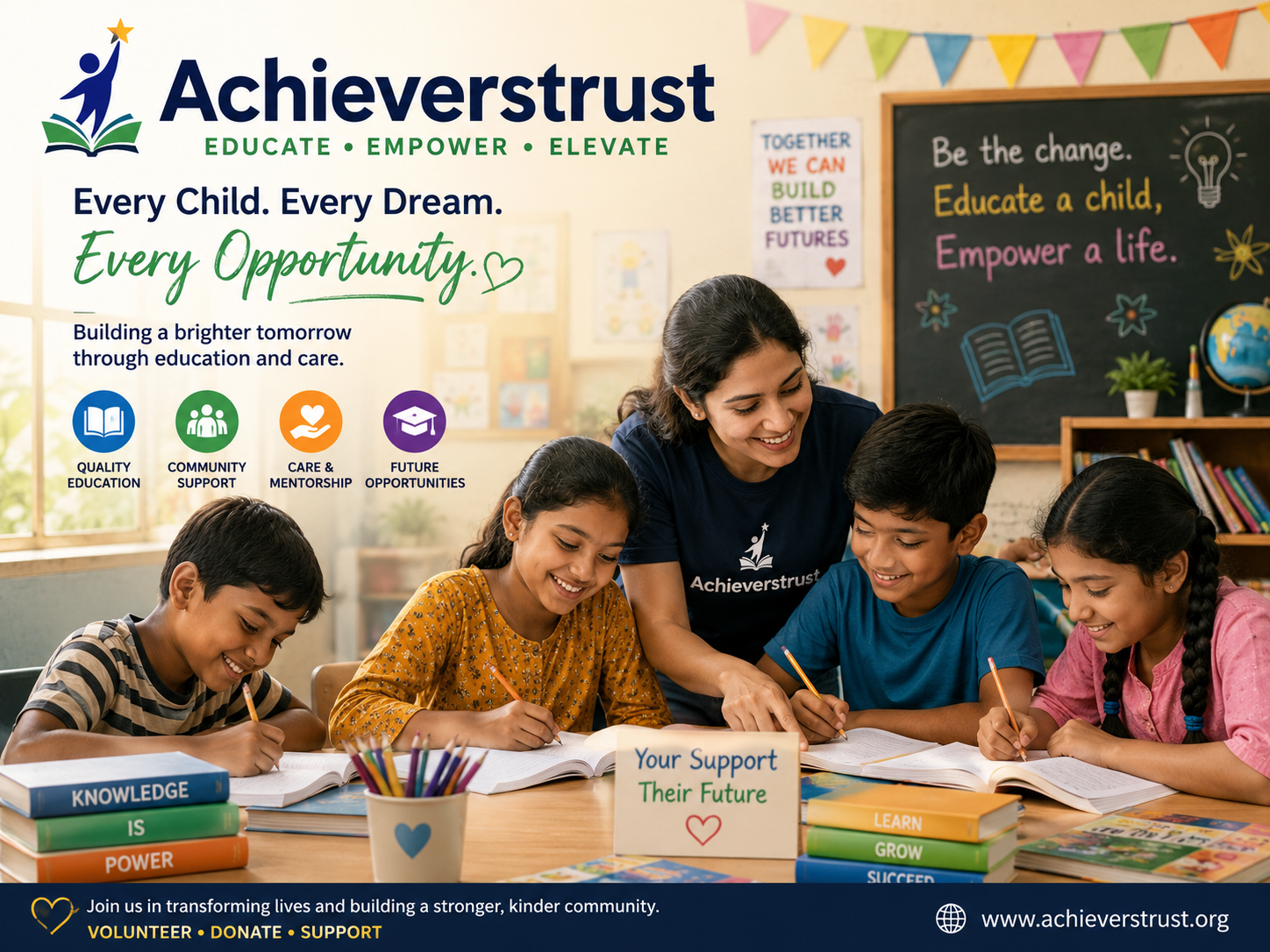 Achieverstrust educational NGO children studying